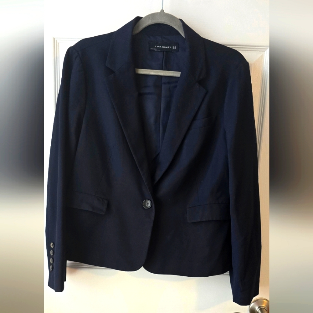 ZARA Woman Blue Blazer Size XL